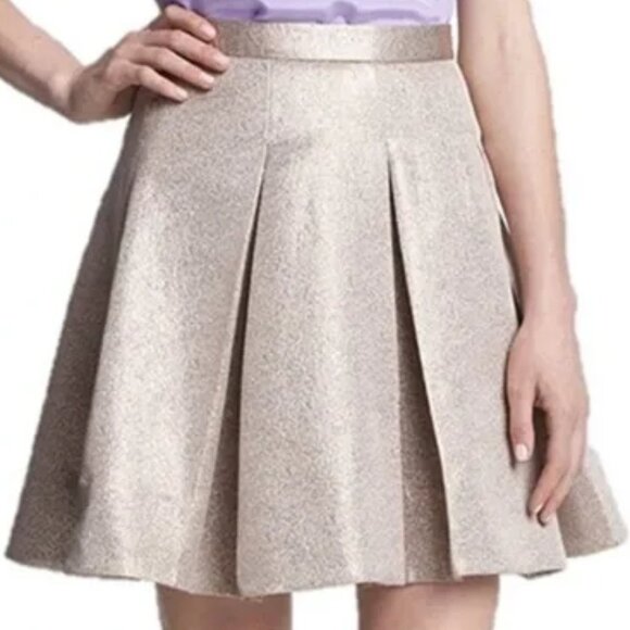 kate spade Dresses & Skirts - NWT 🦋 KATE SPADE 🌸 Women's Gold Metallic Pleated Elegant Skirt Sz 00 $358